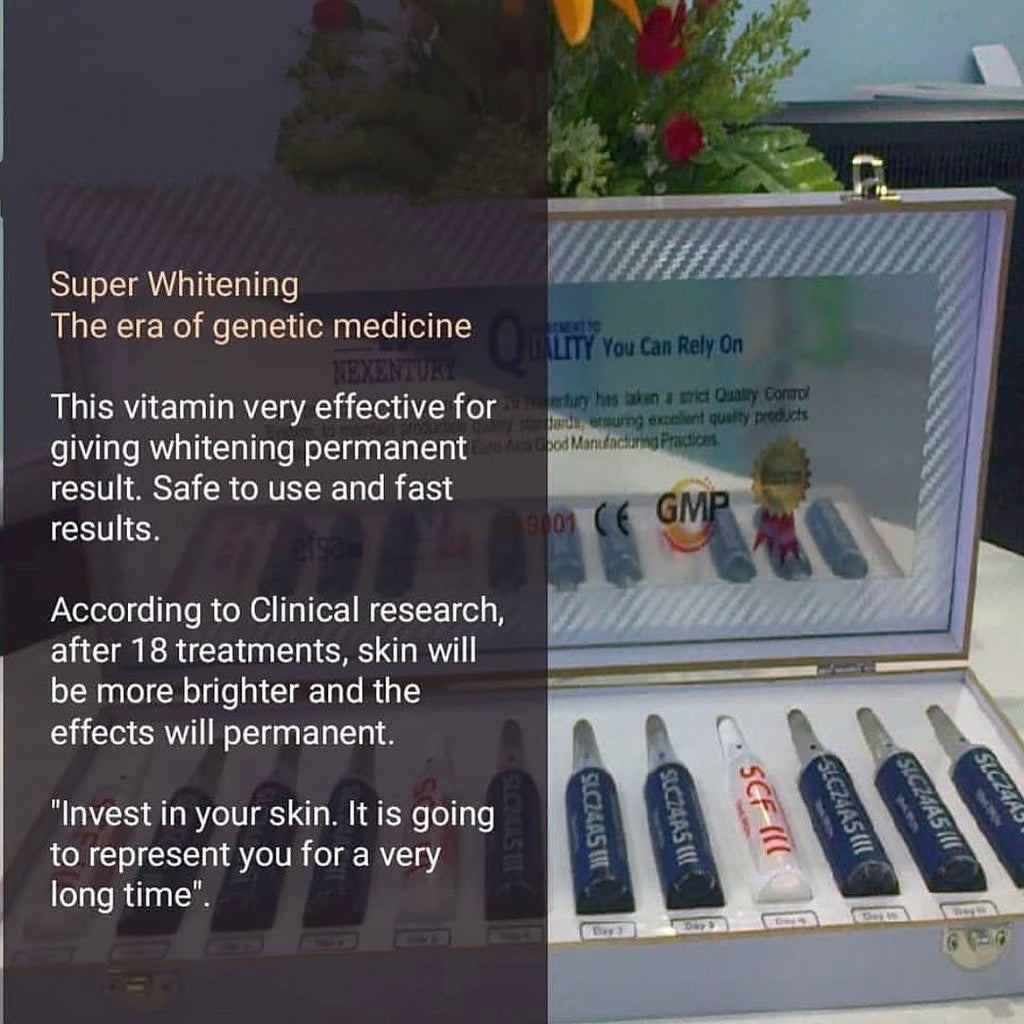 Bob Flawless Skincare Super Whitening Vitamin Set with ampoules for permanent skin brightening and fast results